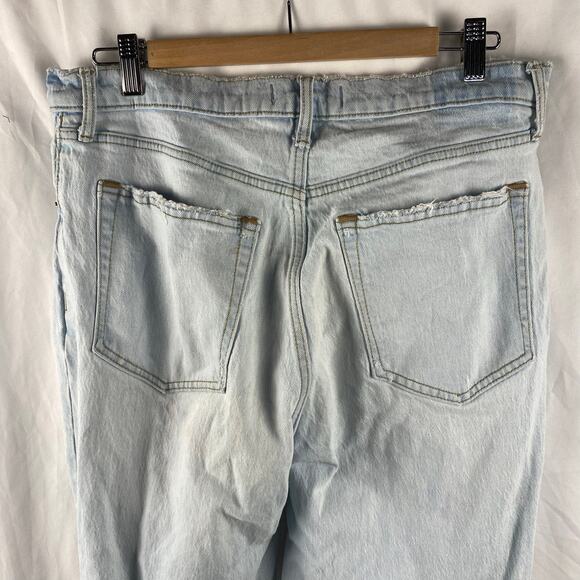 Abercrombie & Fitch 90s Straight Ultra High Rise Distressed‎ Jeans Size 14 - Picture 9 of 11